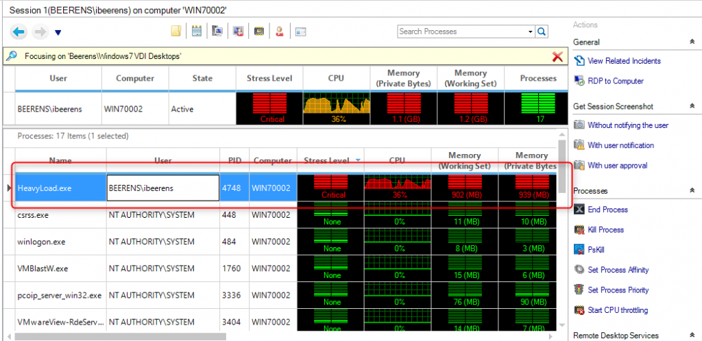 view session memory 1